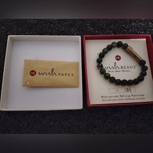 Wishbeads Greenish Blue Beaded Bracelet Write on Paper & Insert It Into Bracelet